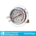 2" center mount oil filled pressure gauge with edge